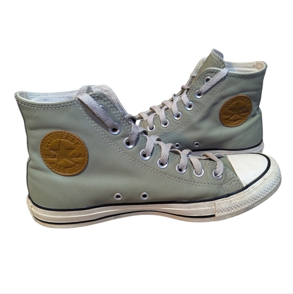 Converse Chuck Taylor All Star Leather High-Top Sneaker Sage Green Size 9 Unisex - Picture 1 of 7
